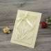 Faint Yellow Invitation Card with Ribbon Bow  Beautiful Invitation Customized 